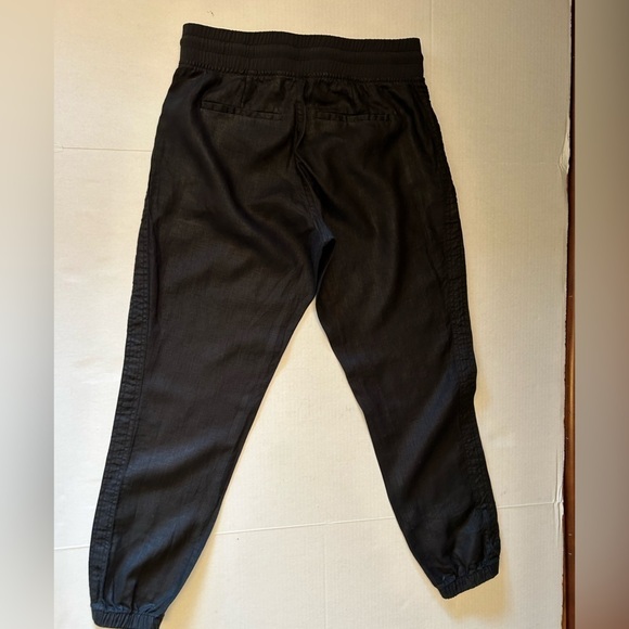 Athleta Cabo 100% Linen black jogger with elastic thick waist band Sz-6. G6 - Picture 6 of 11
